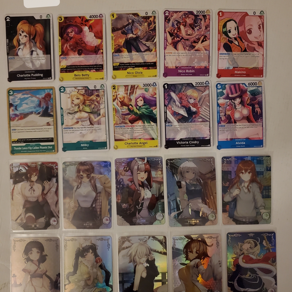 Ladies Of ONE PIECE and Other Anime Lady's Trading Card Lot 1 Rares Never Played